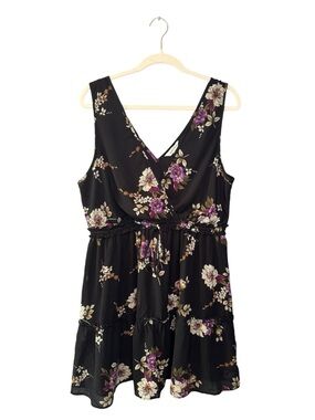 Speechless Black Floral Sleeveless Skater Dress Juniors XXL